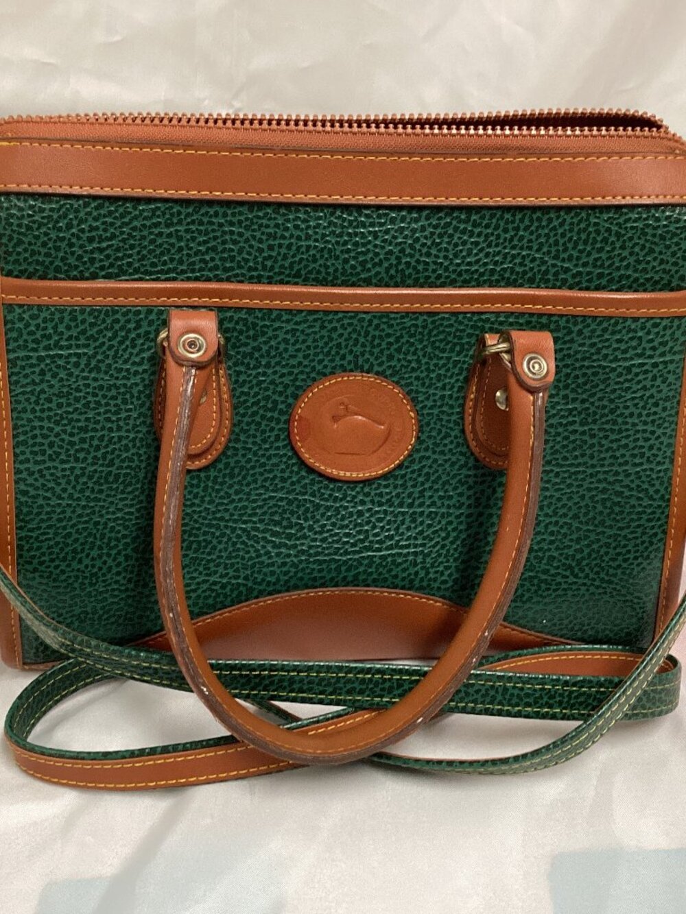 Dooney & Bourke Handbag Green and Brown (Previously Owned- Like New Condition)